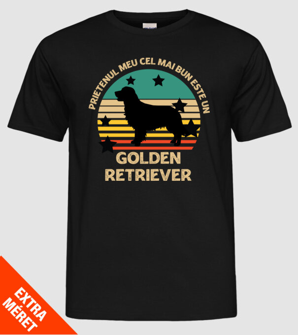 Prietenul meu cel mai bun este un golden retriever model negru pe tricou