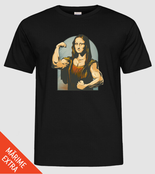 Pumped Mona model negru pe tricou