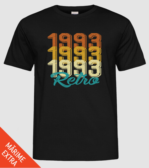 Retro 1993 model negru pe tricou