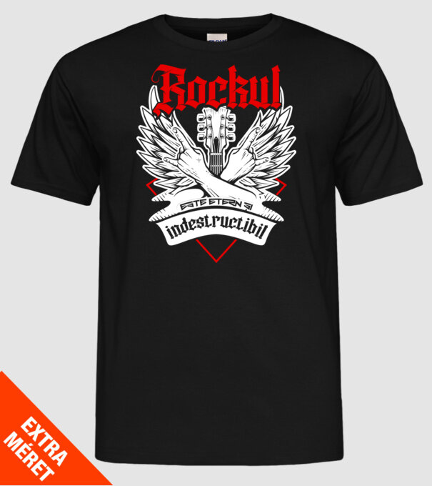 Rockul este etern și indestructibil model negru pe tricou