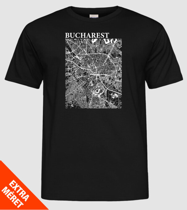 România Bucharest map model negru pe tricou