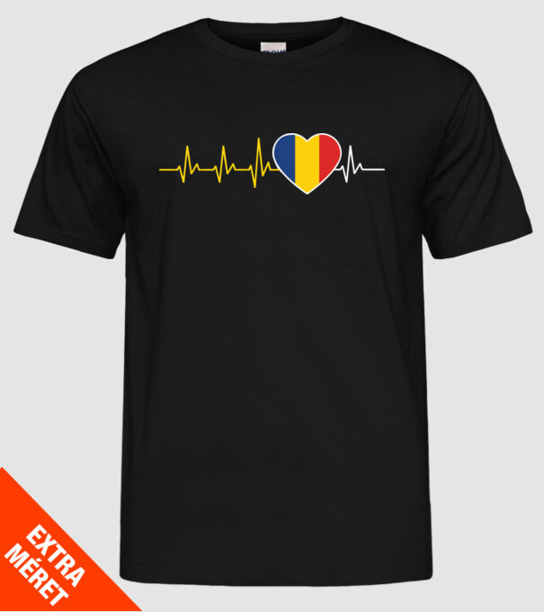 România heartbeat model negru pe tricou