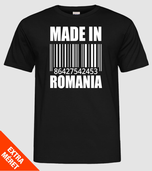 România made in model negru pe tricou