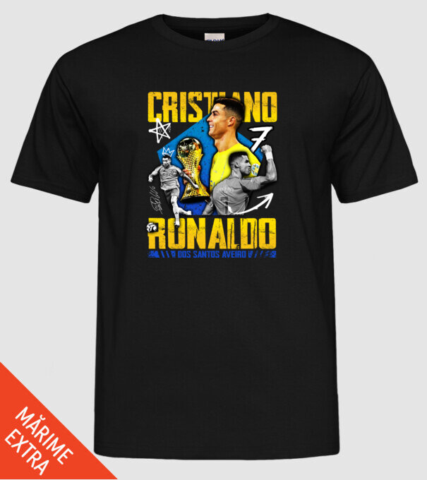 Ronaldo tribute model negru pe tricou