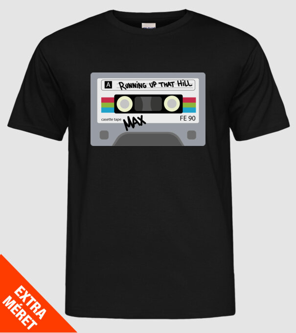 running up that hill casette model negru pe tricou