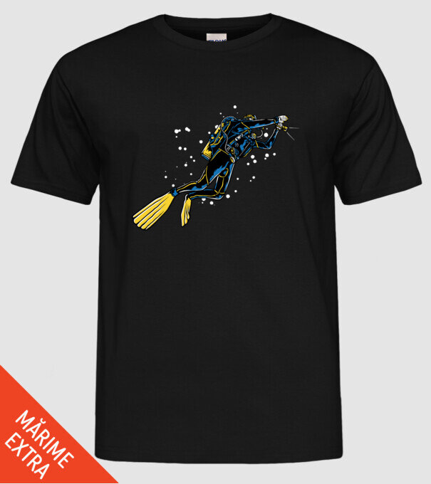 Scuba driver with light model negru pe tricou