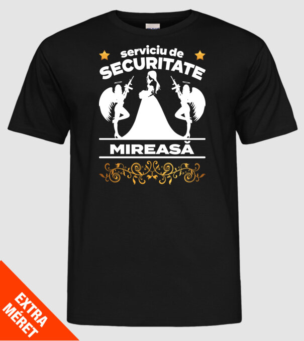 serviciu de securitate mireasă model negru pe tricou