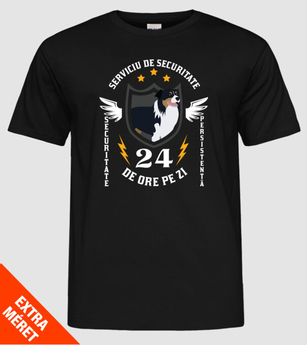 serviciu de securitate - securitate - persistență - 24 de ore pe zi model negru pe tricou