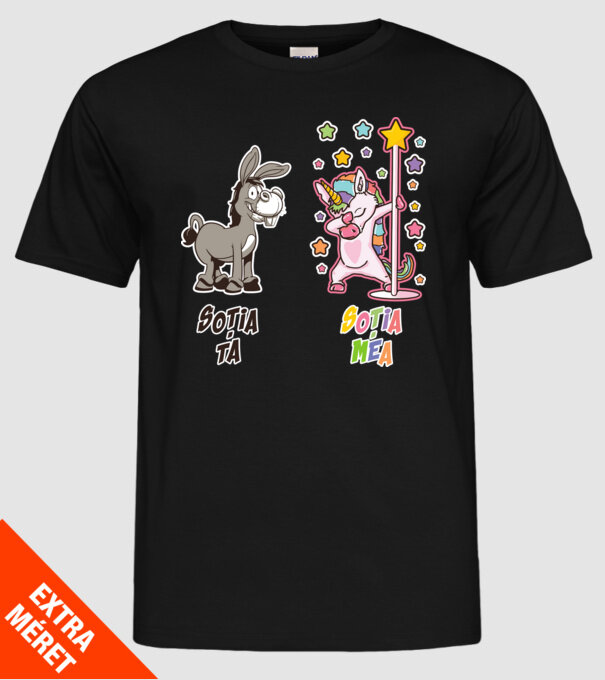 soția ta - soția mea model negru pe tricou