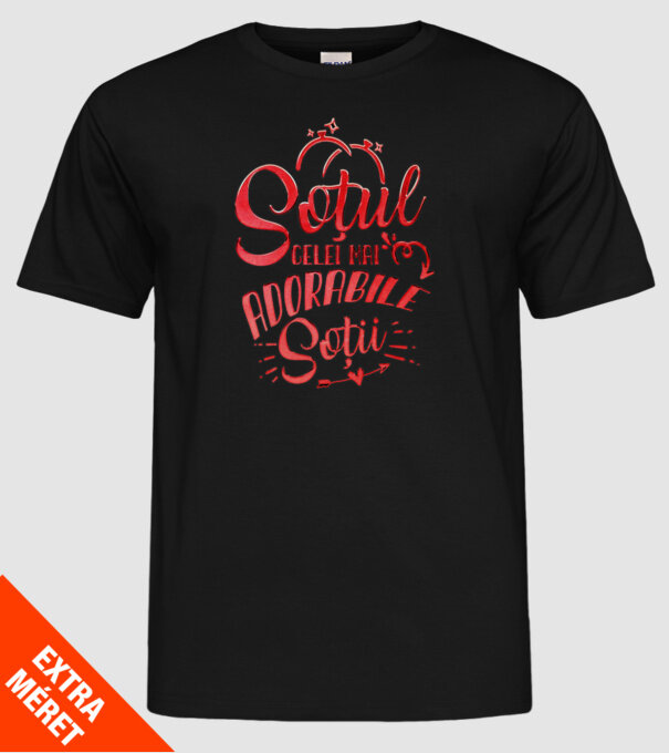 Soțul celei mai adorabile soții model negru pe tricou