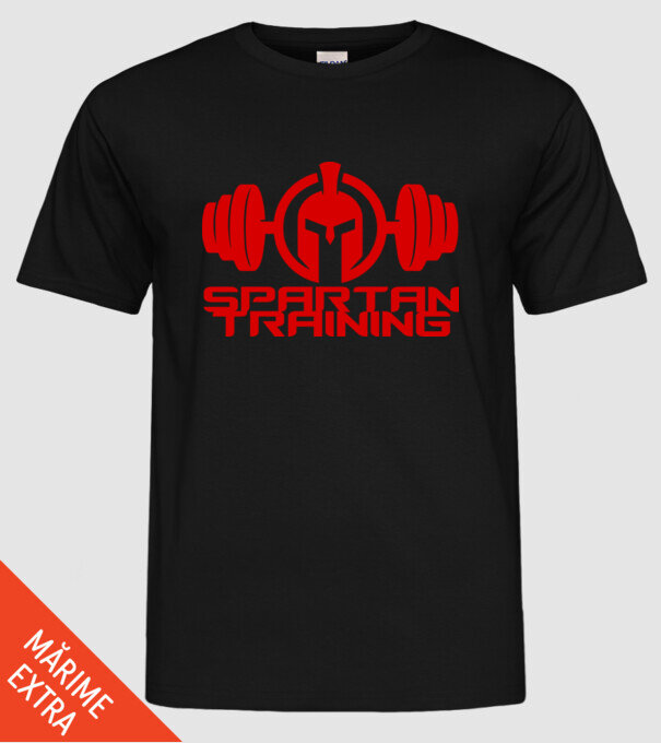 Spartan Training model negru pe tricou