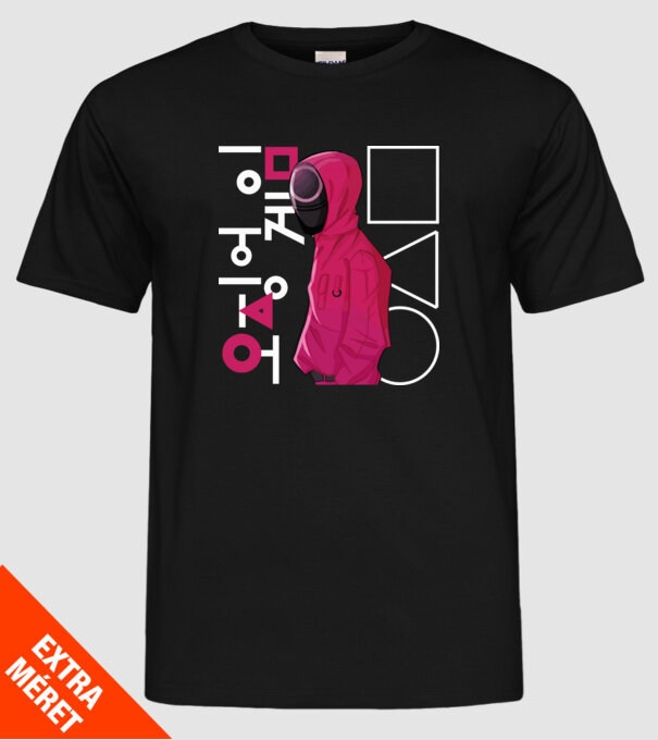 squd game guard model negru pe tricou