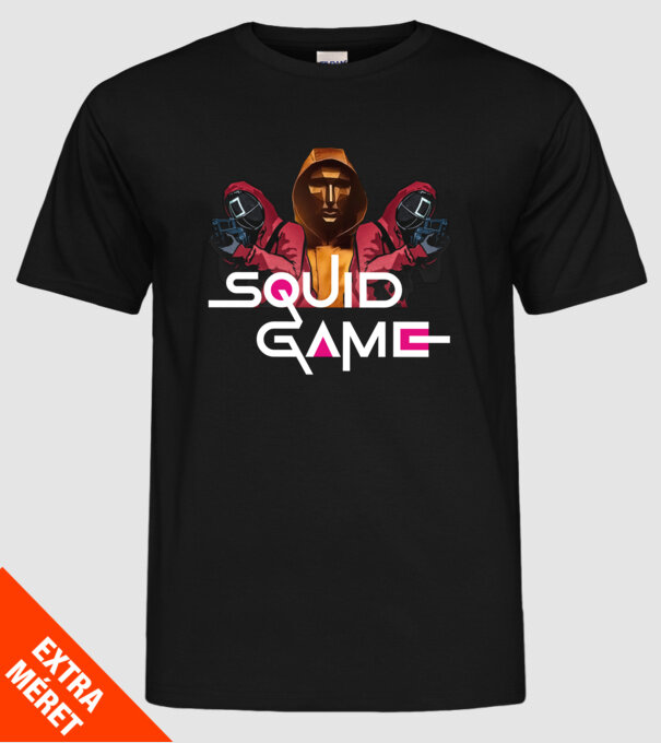 squid game poster model negru pe tricou