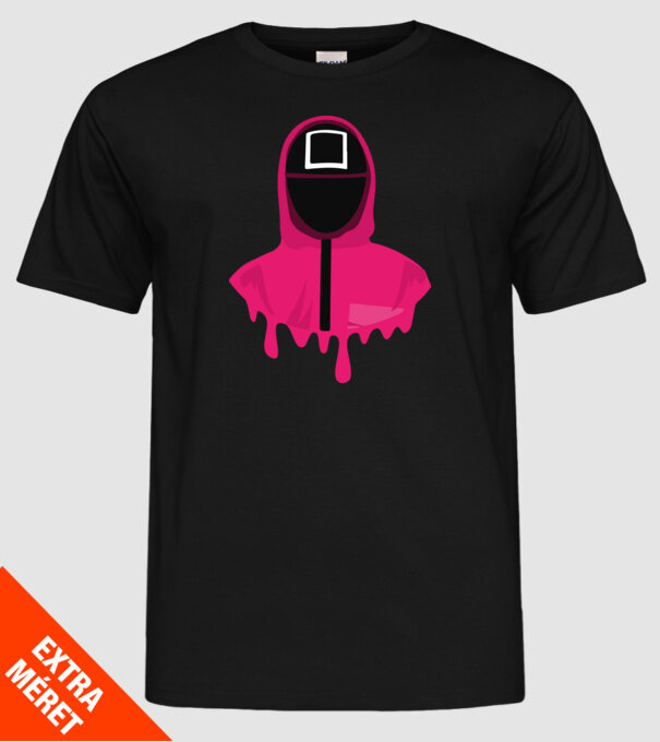 squid game square model negru pe tricou