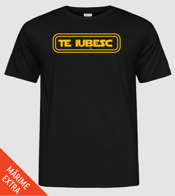 Starwars couple shirt model negru pe tricou
