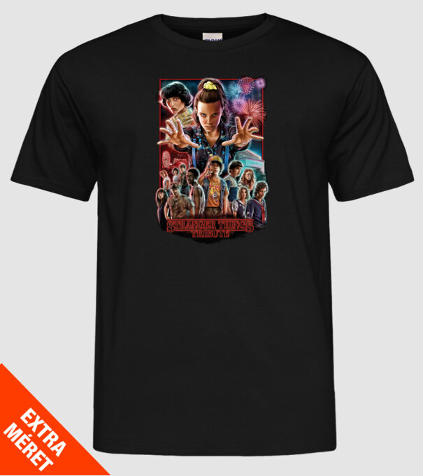 stranger things tribute poster model negru pe tricou