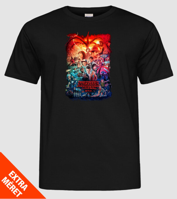 stranger things tribute poster2 model negru pe tricou