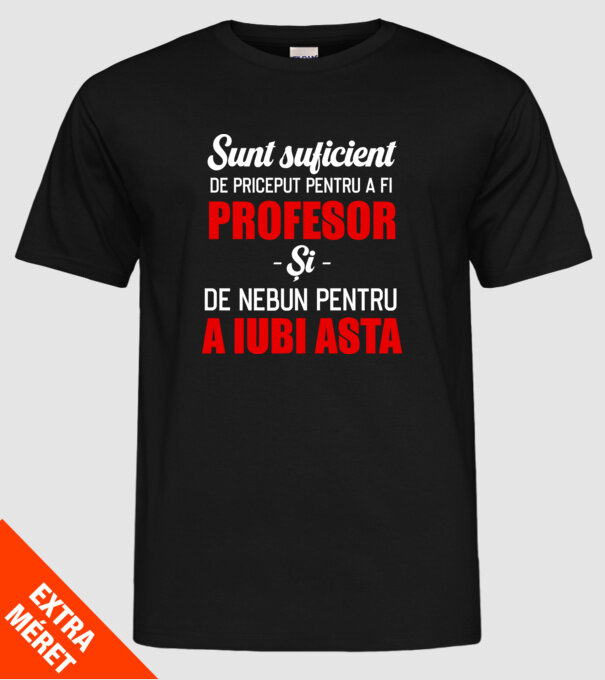 Sunt suficient de priceput pentru a fi PROFESOR și suficient de nebun pentru a iubi asta model negru pe tricou