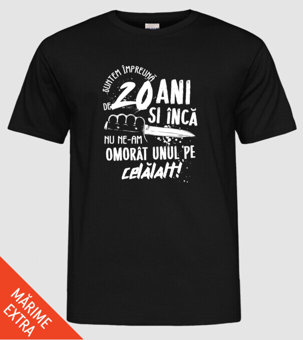 Suntem împreună de 20 ani model negru pe tricou