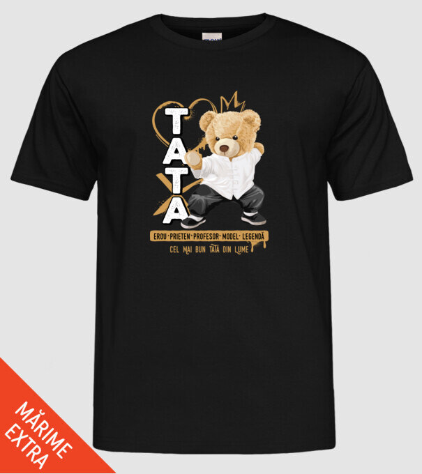 Tati Teddy model negru pe tricou