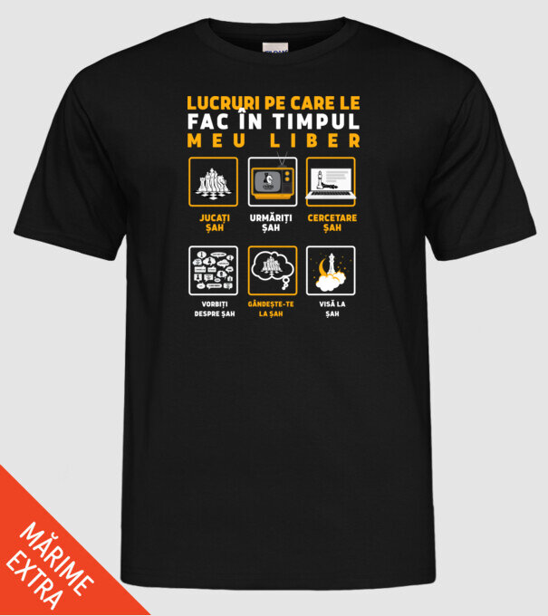 Things I do in my spare time EN model negru pe tricou