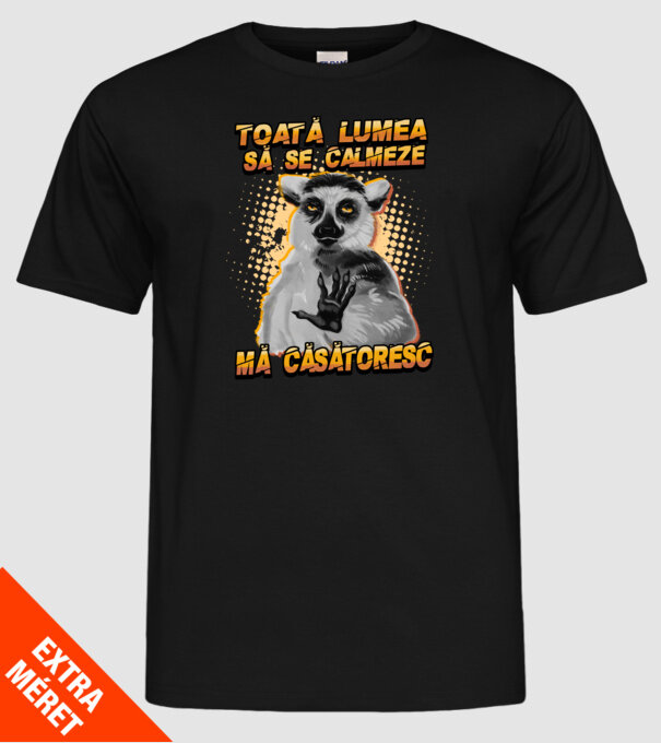 toată lumea - să se calmeze - mă căsătoresc model negru pe tricou