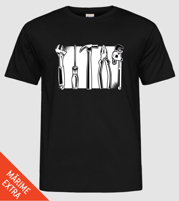 Tools model negru pe tricou