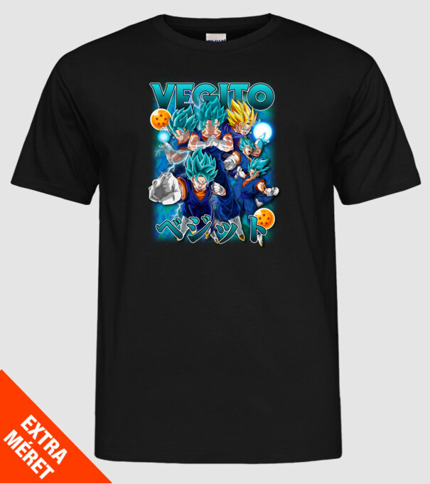 vegito dragonball model negru pe tricou