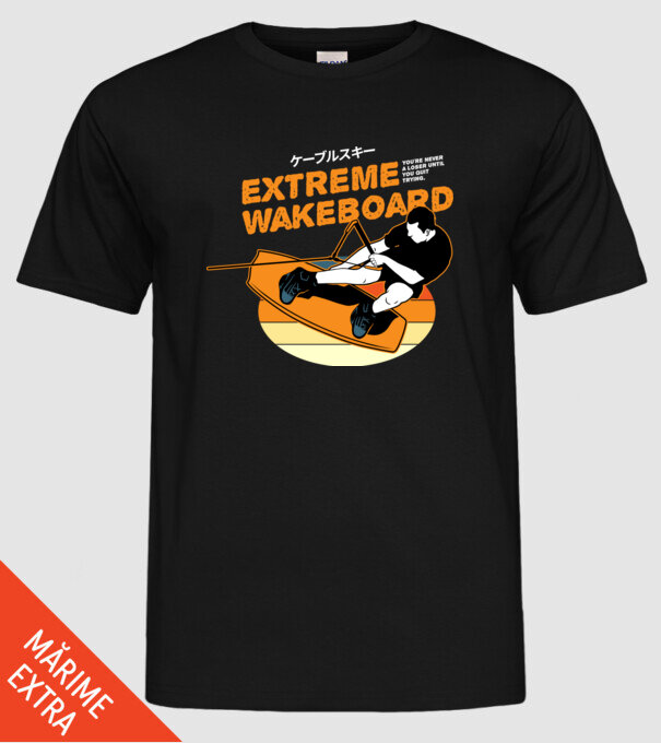 Wakeboard model negru pe tricou
