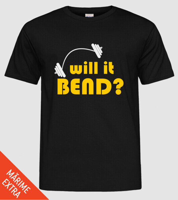 Will it bend model negru pe tricou