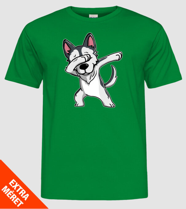 Husky DAB model verde pe tricou