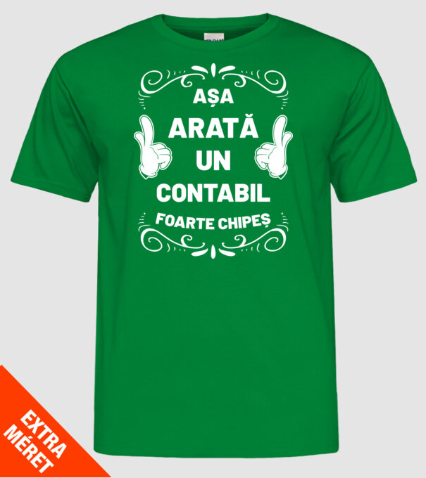 Așa arată un contabil foarte chipeș model verde pe tricou