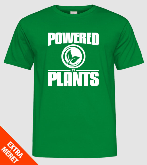 powered_by_plants model verde pe tricou