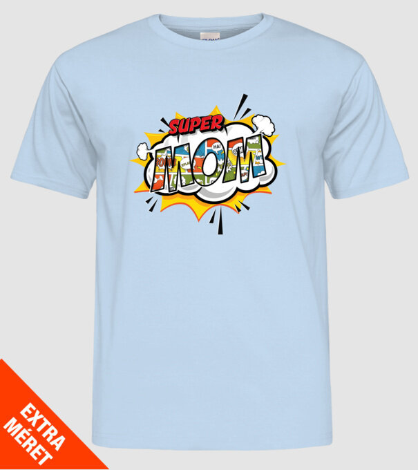 Comic Mom model albastru deschis pe tricou