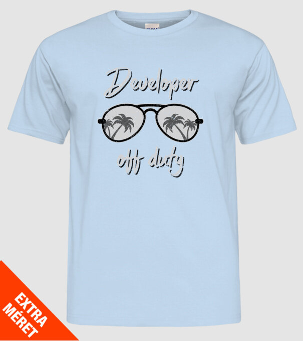 Developer off duty model albastru deschis pe tricou