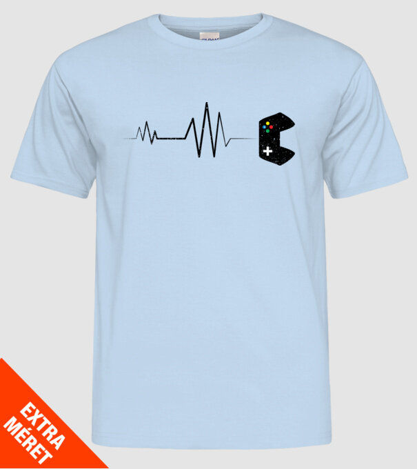 Gamer Ritm cardiac model albastru deschis pe tricou