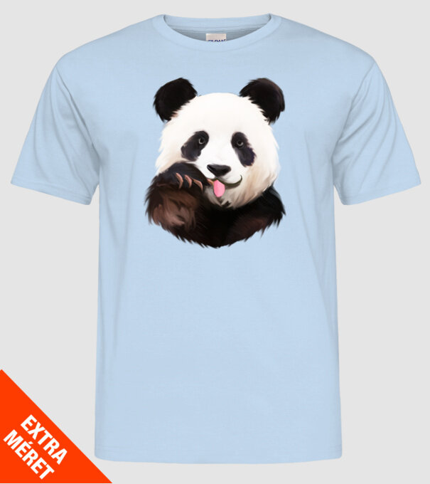 Panda face model albastru deschis pe tricou