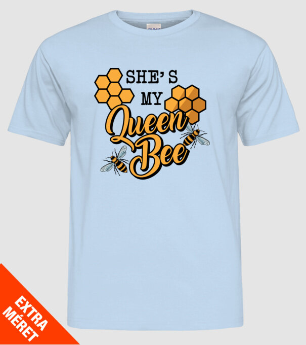 Queen Bee model albastru deschis pe tricou