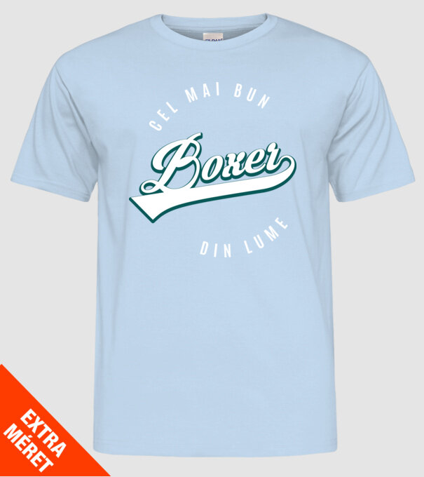 Cel mai bun boxer din lume model albastru deschis pe tricou