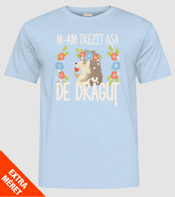 M-am trezit așa de drăguț model albastru deschis pe tricou