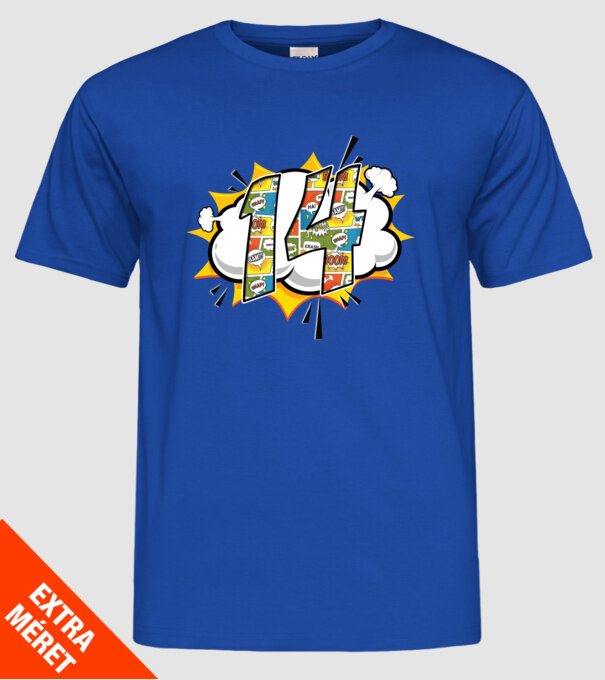Birthday Comic Number 14 model albastru regal pe tricou