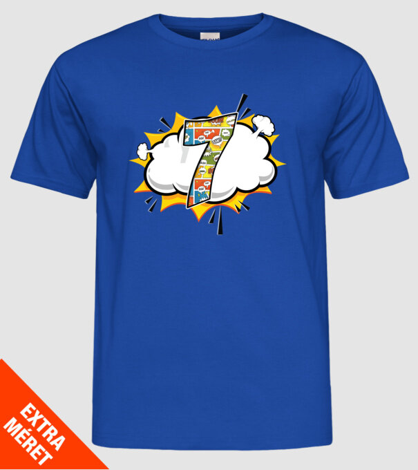 Birthday Comic Number 7 model albastru regal pe tricou