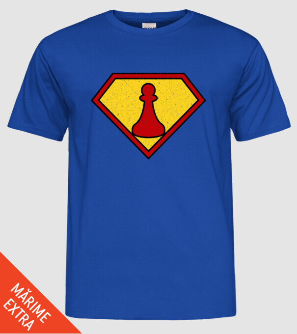 SuperChess pion de șah model albastru regal pe tricou