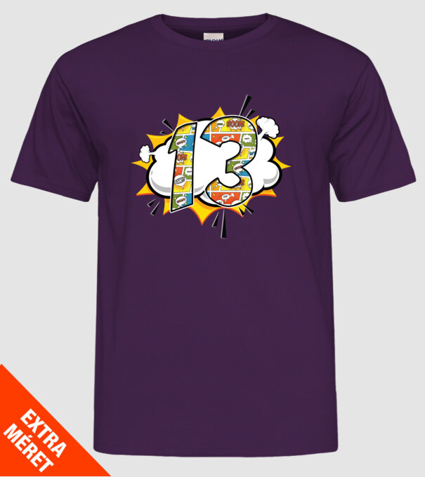 Birthday Comic Number 13 model mov pe tricou