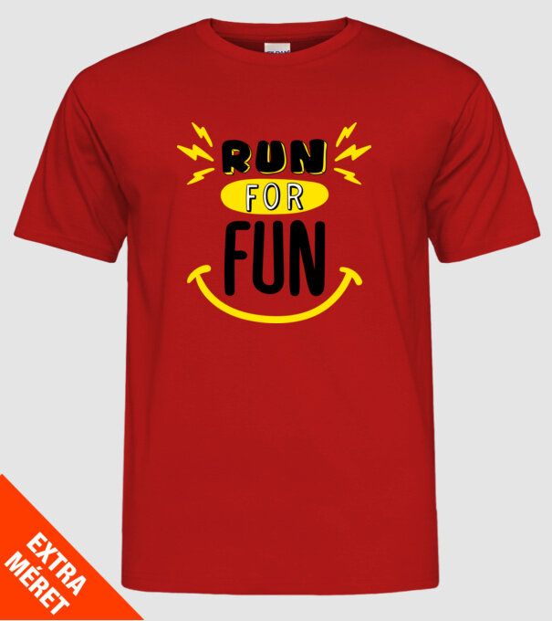 Run for fun model roșu pe tricou