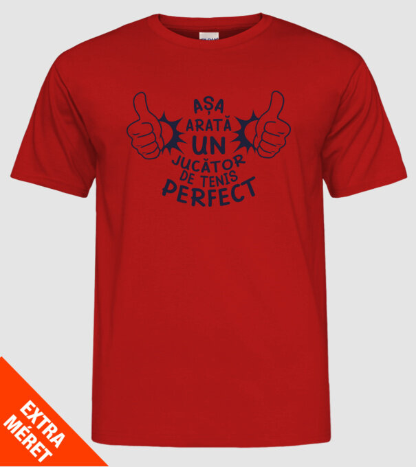 Așa arată un JUCĂTOR DE TENIS perfect model roșu pe tricou