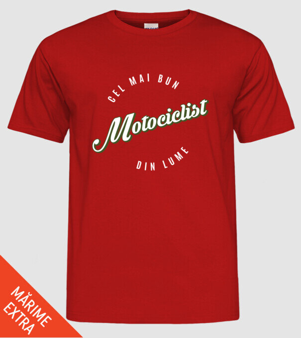 Cel mai bun Motociclist din lume model roșu pe tricou