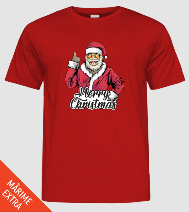 Merry christmas Santa model roșu pe tricou