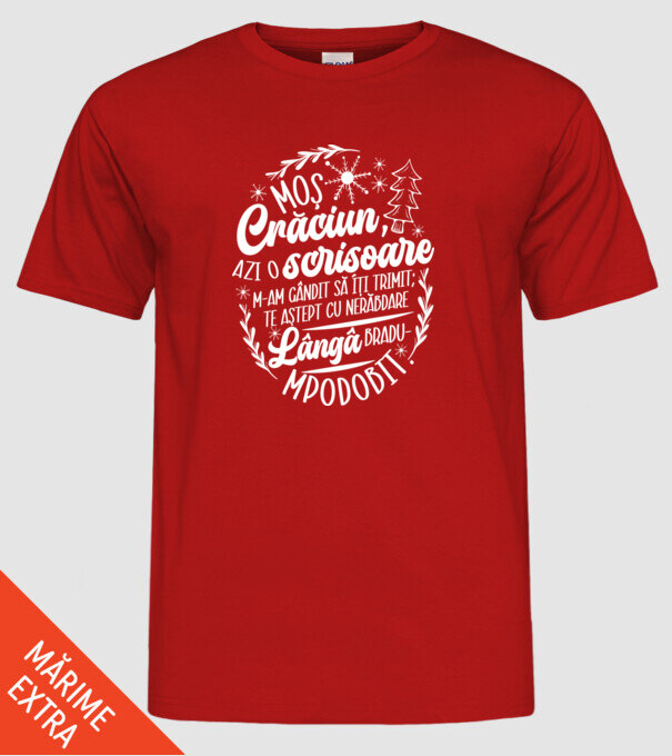Moş Crăciun model roșu pe tricou