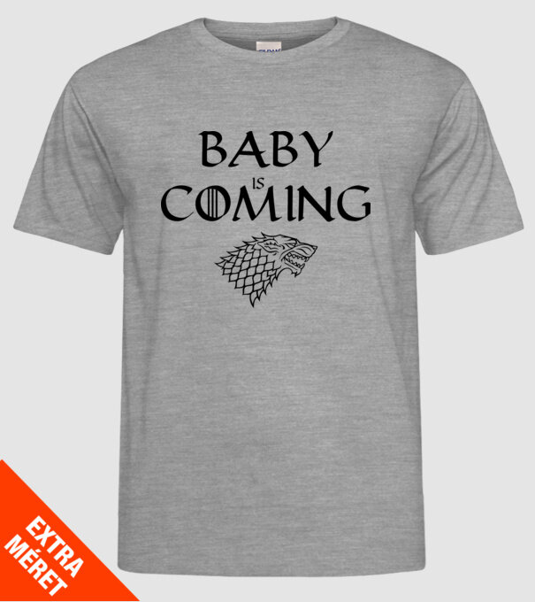 Baby is coming model gri pe tricou